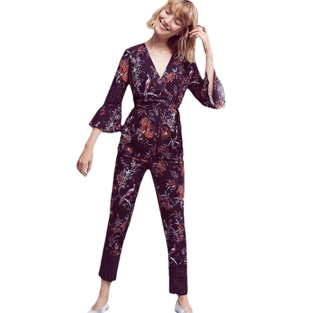 Maeve Anthropologie Jumpsuit Sz 6 Boho Anthro Bohemian Festival Season Hippie